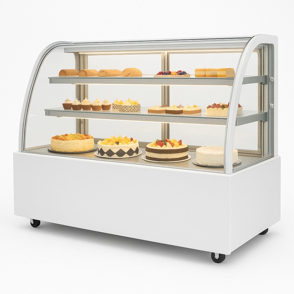 Вітрина холодильна кондитерська HURAKAN HKN-LPD150 WHITE (0.9 м, кругла)